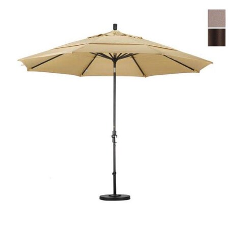 California Umbrella California Umbrella GSCU118117-F67-DWV 11 ft. Aluminum Market Umbrella Collar Tilt Bronze-Olefin-Champagne-DWV GSCU118117-F67-DWV
